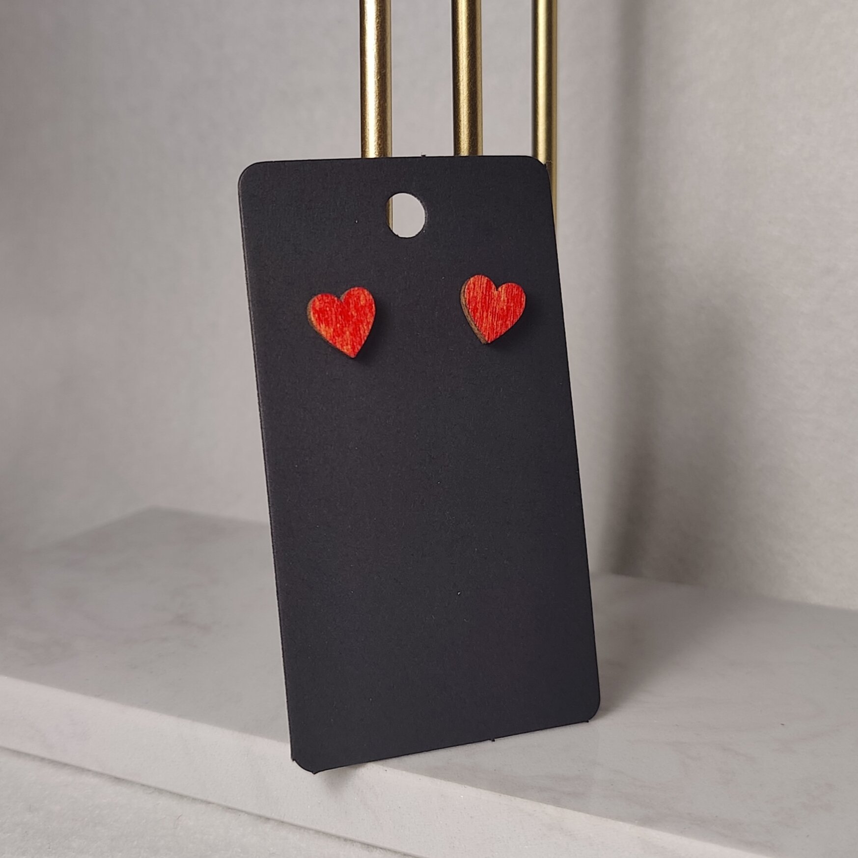 Minisydän - vanerikorvakorut, eri värejä - Image 6